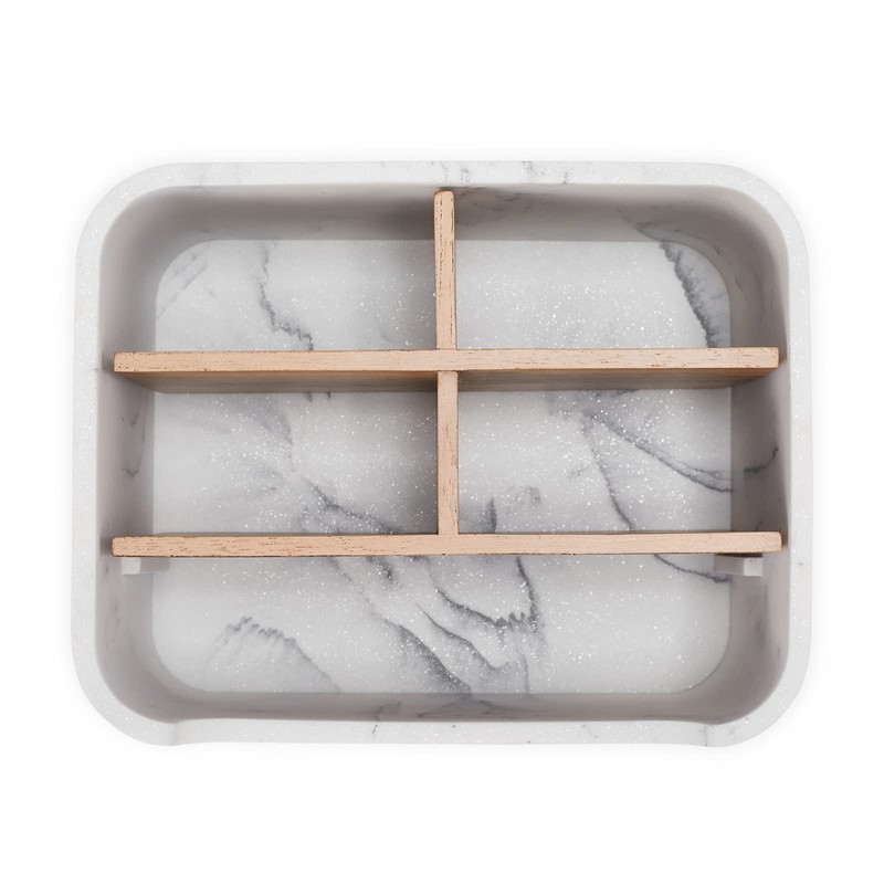 SZYRL Desk Organizer, Marble Remote Holder for Table, Modern Office