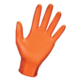 SAS Safety 66572 Astro-Grip Powder-Free Nitrile Gloves, Orange, Medium, 7 Mil Thick, Pack of 100