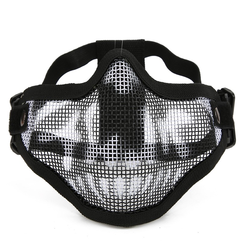 Metal Mesh Face Guard Tactics Half Cover Protective for Paintball