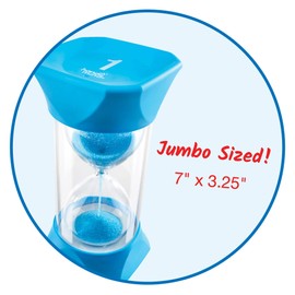Learning Resources Jumbo-Sanduhr, 1-Minute-Sanduhr mit gummierten weichen Endkappen, für ruhige Pausen, Klassenzimmer-Sanduhr für Kinder, Timer zum Zähneputzen und fürs Spiel (Set mit 1 Stück)