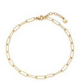 Leonardo Ciao Igana 021863 Stainless Steel Filigree Summer Anklet Oval Chain Links Gold Tone Fashion Jewellery for Women, Stainless Steel, No Gemstone