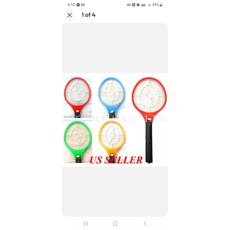 Gecko Cordless Rechargeable Bug Zapper Mosquito Insect Electric Fly Swatter