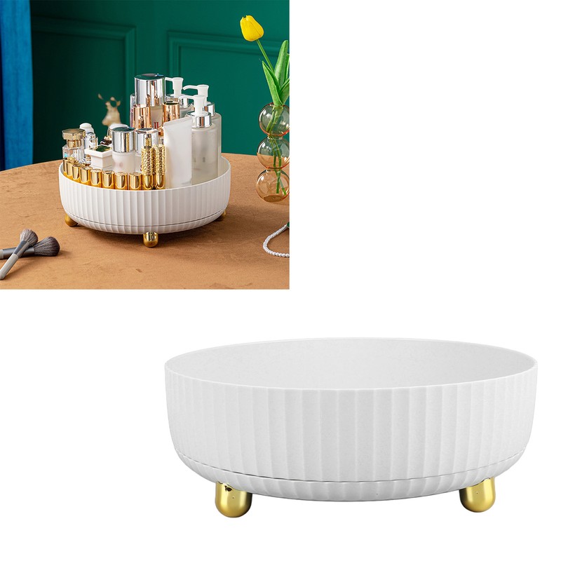 Rotatable Storage Tray Plastic Large Capacity Rotating Organizer Tray Desktop