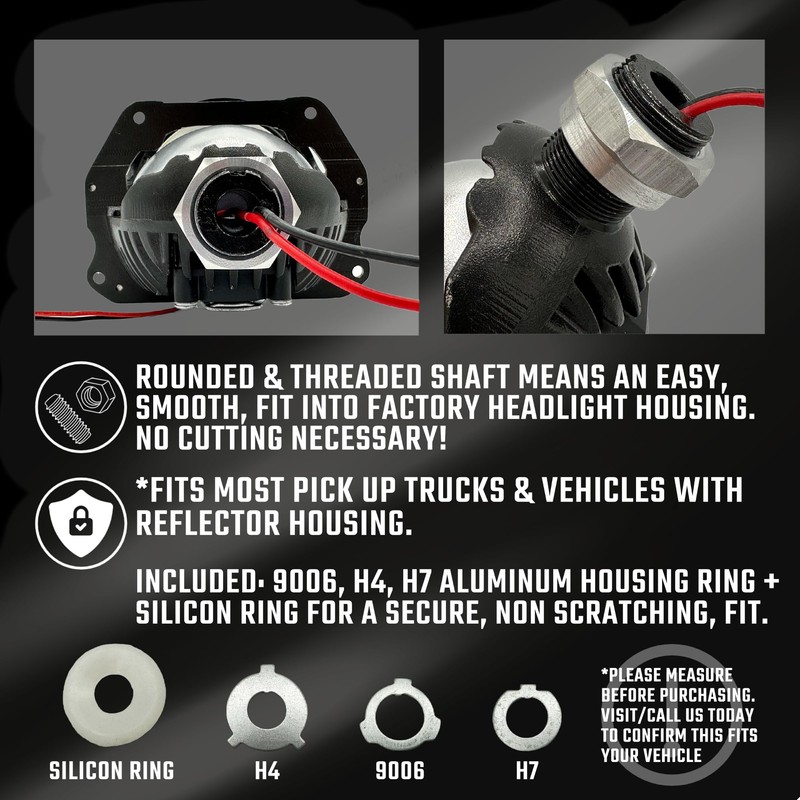 DDM Tuning Bi-LED Projectors, Non Destructive Installation, 3in, Pair