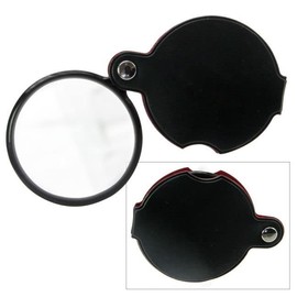 Einschlaglupe, Vergrößerung 3,5 fach, Linse echt Glas, Durchmesser 50 mm, wattiertes Etui