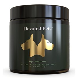 Ultra-Healthy Omega 3 Fish Oil Treats w/ MSM, Glucosamine, Chondroitin, EPA/DHA for Dogs: Elevated Pets Fish Oil, Turmeric & Joint Supplement + Allergy Chews - Ultimate Dog Vitamin Supplement