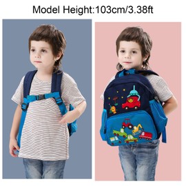willikiva Cute Zoo Little 3d Backpack Kids Backpack for Boys and Girls Toddler Backpack Waterproof Preschool (Blue Car)