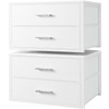 BOLUO Stackable Storage Drawers Closet Organizers and Storage Fabric White