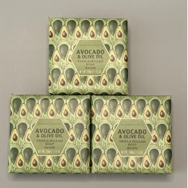 Crabtree & Evelyn AVACADO & OLIVE OIL Triple Milled Soap Bar Set of 3 - 3x 3.5oz