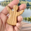 GWAWG Guardian Angel Made of Olive Wood Lucky Charm Worry