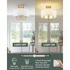 METWET Gold Semi Flush Mount Ceiling Light, 13.5" 4-Light Light