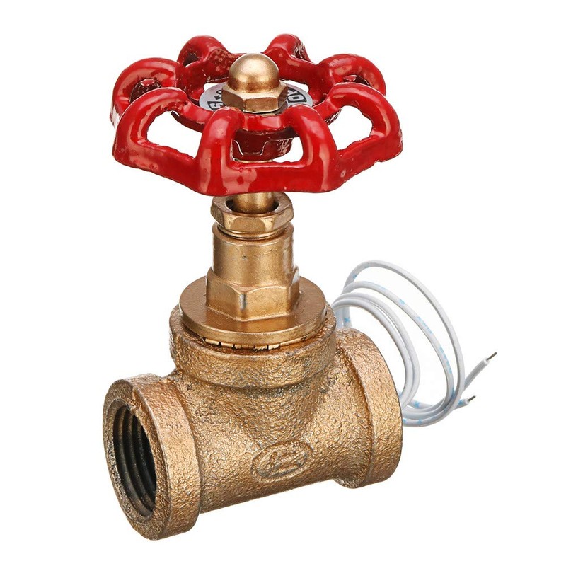 CocinaCo Vintage Steampunk 1/2 Inch Red Handle Stop Valve Light