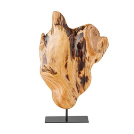 THY COLLECTIBLES Irregular Handcarved Root Wood Sculpture, Wood Tabletop Abstract Standing Sculpture for Home Decor Natural Edge Tabletop Statue (Large)