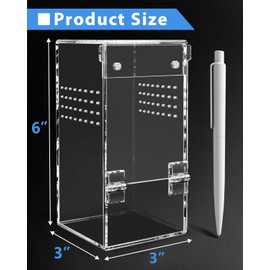 Jumping Spider Enclosure - 3x3x6 Inch Mini Tarantula Enclosure, Small Jumping Spider Accessories terrarium, Acrylic Full Transparency Child Play Tortoise Enclosure, Bug Terrarium, Spider Terrarium