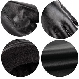 Winter Gloves Men Women Windproof Warm Thick Leather Thermal Mittens Touchscreen - soft leather - Fashion Dress Gloves - Lined Driving Dress Gloves