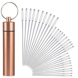 yklbpd 30 Large-Eye Sewing Needles, Sharp Sewing Needles,Embroidery Needles, with an Aluminum Needle Storage case.