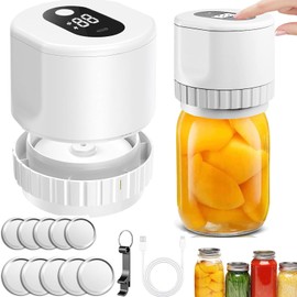 Yuehuam Mason Jar Vacuum Sealer, Cordless Electric Mason Jar Vacuum Sealer Kit for Wide and Regular Mouth Mason Jars, Vacuum Sealing Machine Kit for Food