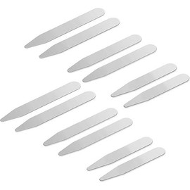 Vayfoni 12PCS Stainless Steel Collar Stiffeners - Metal Collar Stays for Men & Women - 3 Sizes (55.8x10x0.8mm, 63.5x10x0.8mm, 70x10x0.8mm) - Durable Shirt Collar Support Stays
