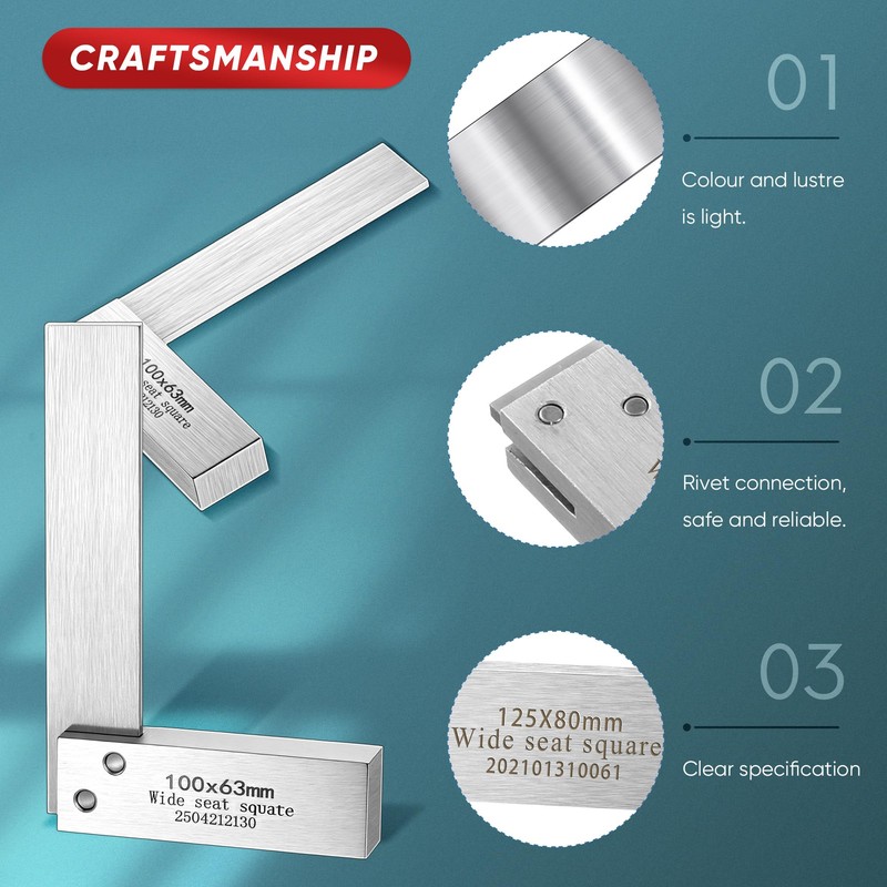 Frienda Machinist Square Set, 2", 3", 4" and 5" Squares