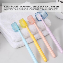 Muslish 20 Pack Toothbrush Covers, Portable Toothbrush Head Cover Caps, Toothbrush Case Protector for Home and Travel, Fits Most Manual and Electric Toothbrushes (Yellow)