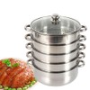 Xuthusman 26cm 5 Tier Stainless Steel Food Steamer Meat Vegetable