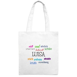 Jute Bag with Names Luisa – Beneficial Effects – Colour: White – Bag Jute Bag, Hipster Bag