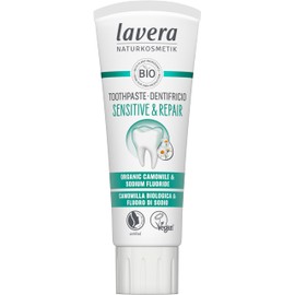 lavera Toothpaste Sensitive & Repair - for Sensitive Teeth - 24 Hours Protection - Organic Chamomile & Sodium Fluoride - Vegan - Natural Cosmetics - 75 ml