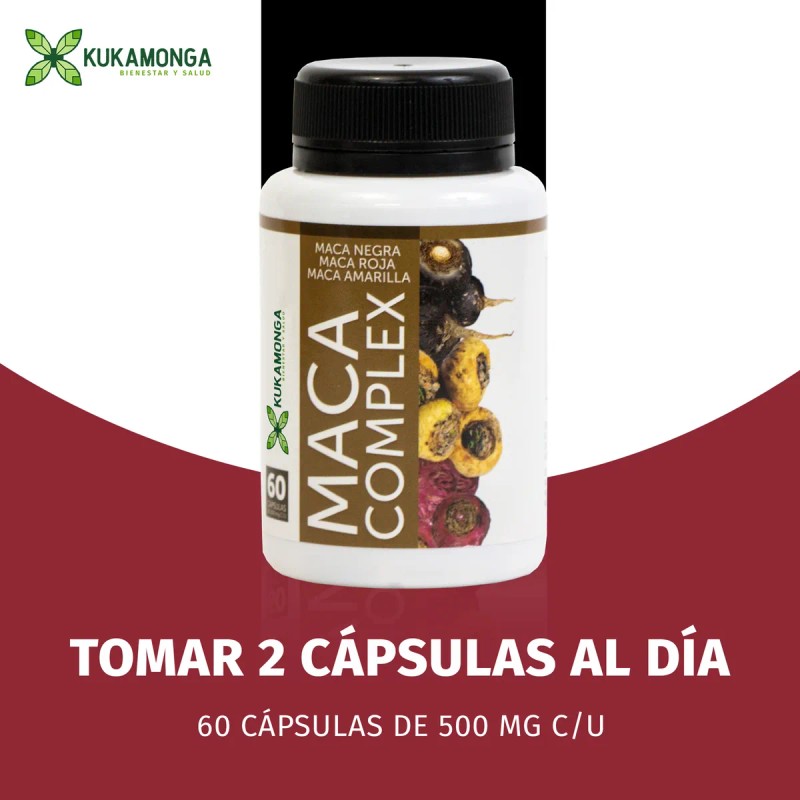 Maca Complex (roja,negra, Amarilla) 60 Cápsulas De 500 Mg
