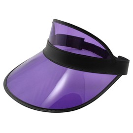 Freak Scene Retro Sun Visor Cap, 80s Poker Visor Hat, Purple black