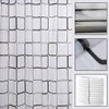 Mosie Shower Curtain Liner Waterproof Black and White Square Style