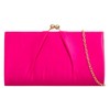 UShopUK Fuchsia Pink Medium Satin Clutch Bag Wedding Prom Wedding