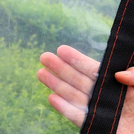 RAUMPA Clear Tarp with Grommets 8x14 ft Heavy Duty Outdoor Waterproof Plastic for Chicken Coop Patio Tarps Vinyl Enclosure Porch Panels