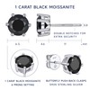 MomentWish Black Moissanite Stud Earrings, 1-2 Carat Earrings, Black, Men,