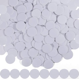 Coopay 1-1/5 inch Plastic Learning Counters Disks Bingo Chip Counting Discs Markers for Math Practice and Poker Chips Game Tokens, 200 Pieces(White)