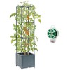 KOBAZ Raised Garden Bed with Tomato Planter Cage, Trellis Planter