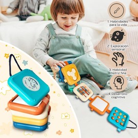 GOMITA 8 En 1 Juguetes Sensoriales de Formas de Colores, Tablero de Juguetes Preescolares para la Motricidad Fina, Desarrolla la Coordinación Mano-Ojo y el Pensamiento Lógico para Niños y Niñas