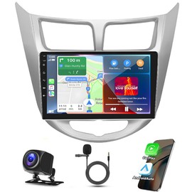 9 inch Android 13 Car Stereo for Hyundai Accent 2010-2016/REIAN 2010-2012/VERNA 2014 Double Din Touch Screen Car Audio Receiver w/CarPlay Android Auto GPS Bluetooth Wi-FI AHD SWC Backup Camera, 2+32G