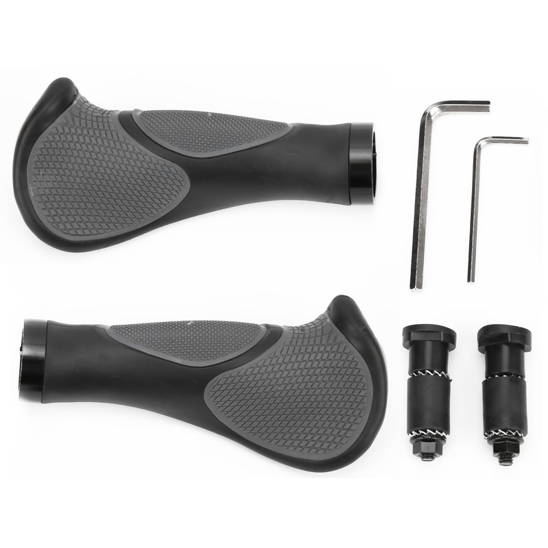 22.2mm Mountain Bike Horn Handlebars Bilateral Locking Rubber Handle Grips