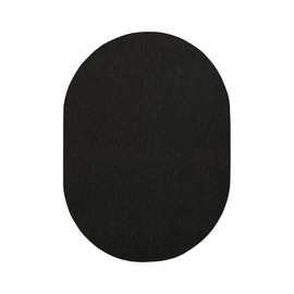 Furnish my Place Modern Indoor/Outdoor Solid Black Rug, Modern Area Rug, Home Decor Mat, Pet-Friendly Carpet for Living Room, Dining Room, Bedroom, Made in USA - 2' x 3' Oval