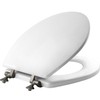 MAYFAIR 844BN 000 Toilet Seat with Brushed Nickel Hinges will