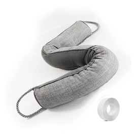 Under Door Draft Stopper-Weighted Door Draft Bottom Weather Stripping Noise Blocker for Doors and Windows (Grey, 32 inch)