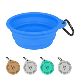 Furmatic Collapsible Dog Bowls | Food-Grade Silicone Portable Dog Bowl with Large Capacity | Foldable Travel Dog Bowl for Hiking and Camping (Blue)