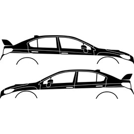 2x Car Silhouette Decal Stickers for Subaru WRX STI Sedan VA 2014
