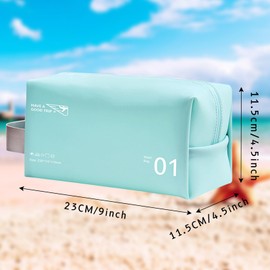 AfitLulu Kulturbeutel für Damen und Herren, Kosmetiktasche Wasserdichtes PVC Reise Make Up Tasche, Kulturtasche mit Tragbarer Griff und Reißverschluss für Reisen, Schwimmen, Fitness (Grün)