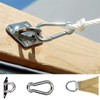 Cyleibe 4Pcs Stainless Steel Pad Eye Plate and 4Pcs Carabiner