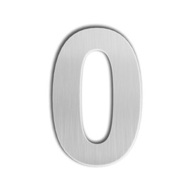 QT Modern House Number - SUPER LARGE 12 Inch - Brushed Stainless Steel (Number 0 Zero), Floating Appearance, Easy to install and made of solid 304