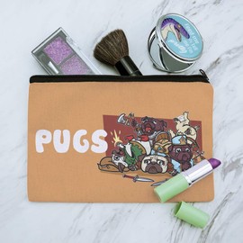 PUGS Games RPG Pickup Groups LFG Rogue Wizard Warrior Ranger 2 Makeup Cosmetic Bag Organizer Pouch