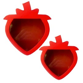 Berry Shaped Gift Box Set of 2 Boxes with Clear Acetate Window Lids 2 Sizes- 12" & 9.5", 4 Color Choices Flowers, Chocolates, Festivals (RED)