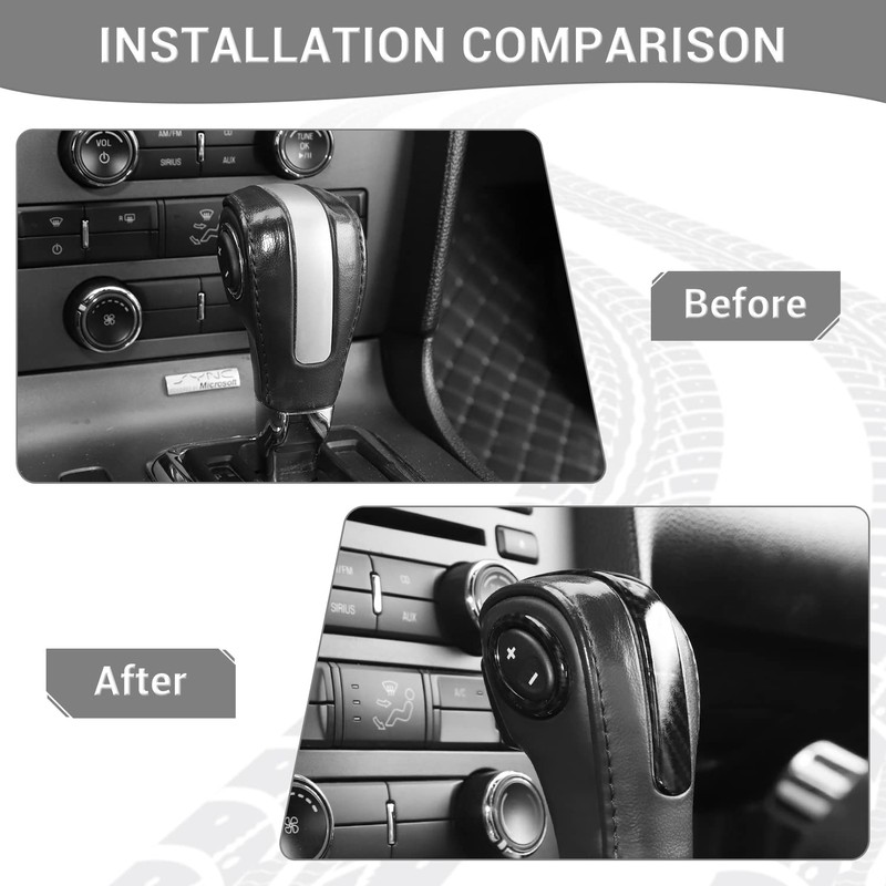 PDKLIN for Mustang Gear Shift Knob Trim Cover Compatible with