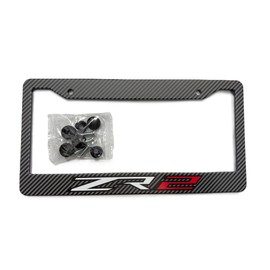 1PC Carbon Fiber ZR2 License Plate Frame Tag Cover Holder Mount for Chevy Silverado Sierra